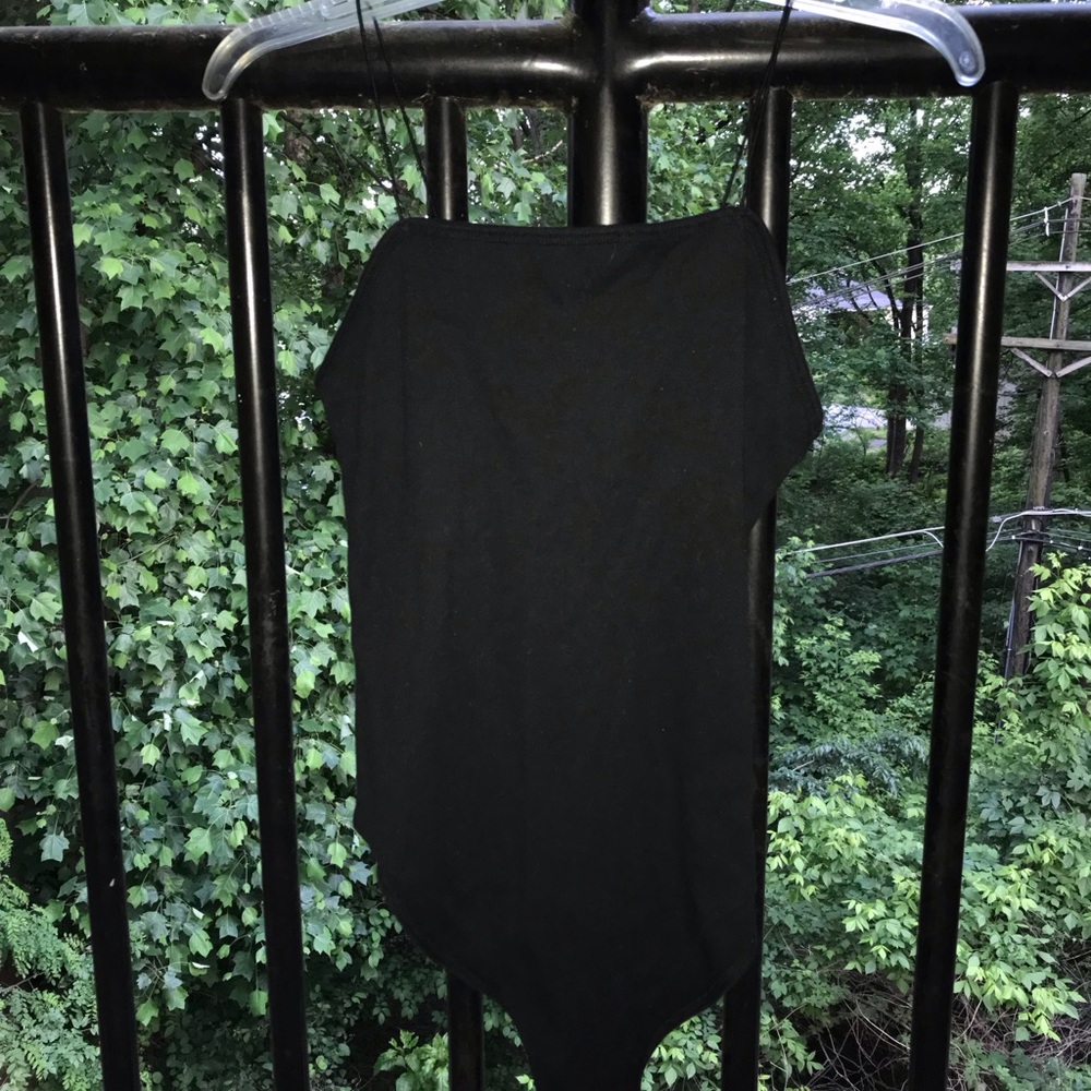 Wild Fable Black Bungee Cord Strap Bodysuit